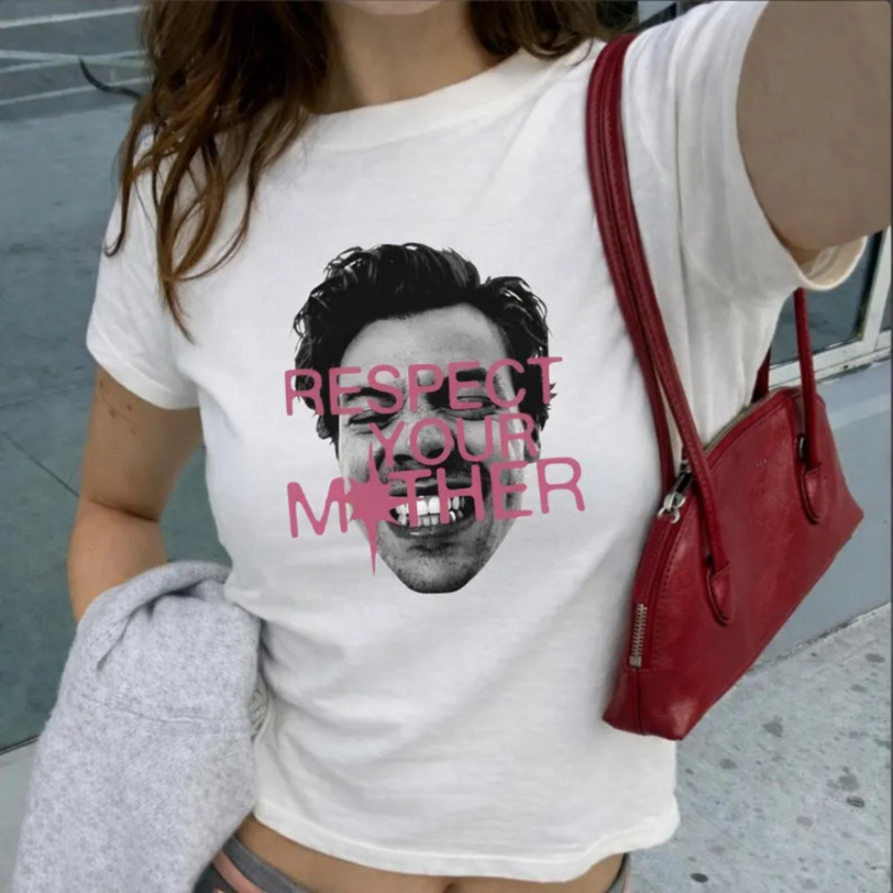 Harry Styles Respect Your Mother Vintage White Baby Tee